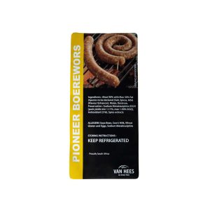 Label VHFS Boerewors Pioneer